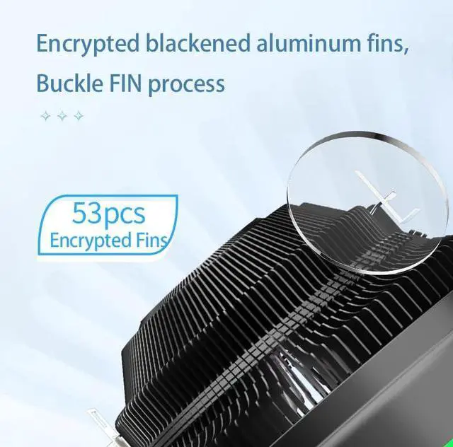 Alt view image 7 of 7 - Bailink CPU Cooler, 124mm RGB & PWM Cooling PC Radiator Fan, Low-Profile CPU Air Cooler 95W TDP Air Cooler 12V 4PIN PWM Fan Black Aluminum Fins for Intel LGA1700 1200 1150 1155 1156 AM3 AM4