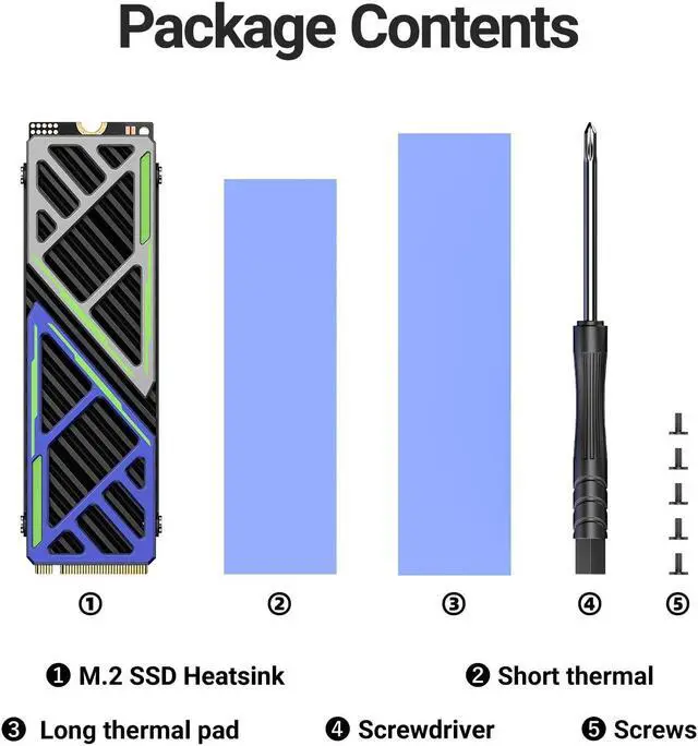Alt view image 3 of 6 - 2025 NEW M.2 SSD HeatSink, M.2 Heatsink Cooler for PC/PS5/mATX/MiniATX, NVMe M.2 2280 SSD Double-Sided Heat Sinks with Silicone Thermal Pad, Low Profile Aluminum Convective NVMe Heatsink