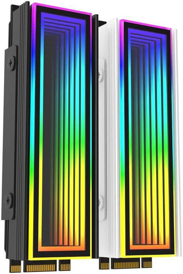 Alt view image 2 of 7 - 2025 NEW Bailink M.2 2280 ARGB Hard Drive Heatsink Cooling M2.2280 SSD Cooler 5V 3Pin Addressable RGB Sync Multi Mainboard Efficient Heat Dissipation SSD Radiator with Thermal Pad(Black)