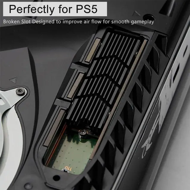 Alt view image 7 of 7 - Bailink M.2 Heatsink NVMe SSD PS5 Heat Sink Computer PC PCIE M2 2280 SSD Cooler with Thermal Silicone pad for PC / PS5 for Samsung 990 980 970 EVO Plus SN850 SN750 SN570 Firecuda 530 Black