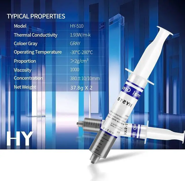 Alt view image 5 of 7 - HY510-74g (37g*2) HY510 Thermal Paste Kit, Thermal Conductivity: >1.93W/m-k,Premium Performance Thermal Compound Paste Grease Heatsink for CPU, Processor,Computer, PS4, 74 Gram 1Pcs Black Scraper