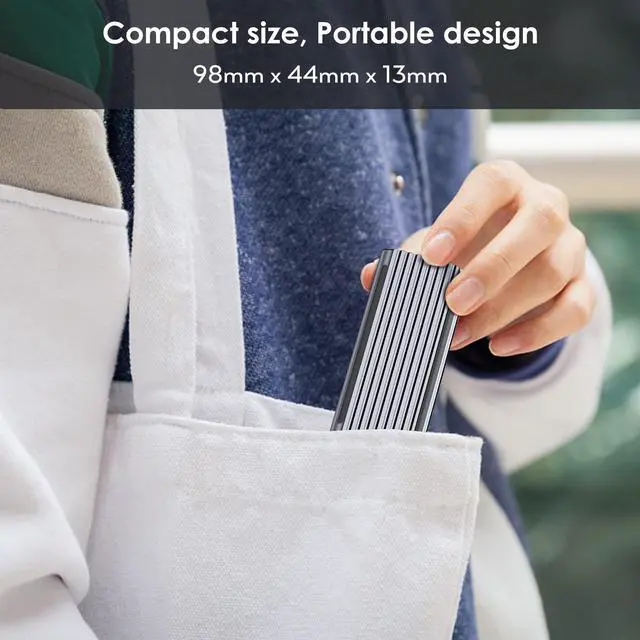 Alt view image 7 of 7 - Bailink RGB M.2 NVMe SSD Enclosure Adapter USB C 3.2 Gen 2 10Gbps M.2 NVMe to SATA Reader, 6Gbps SATA, NVMe Enclosure Aluminum Case Support UASP Trim for PCIe M-Key(B+M Key) SSD Size 2242/2260/2280