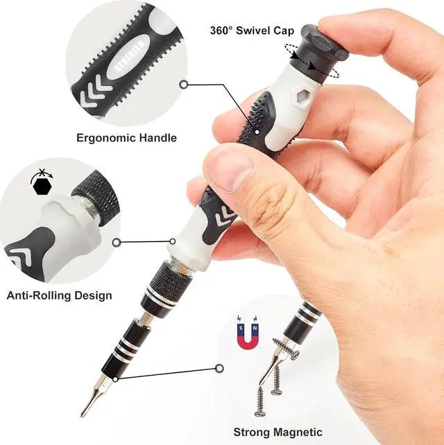 Alt view image 4 of 6 - Bailink Precision Screwdriver Set 124-Piece Electronics Tool Kit with 101 Bits Magnetic Screwdriver Set for Computer, Laptop, Cell Phone, PC, MacBook, iPhone, Nintendo Switch, PS4, PS5, Xbox Repair