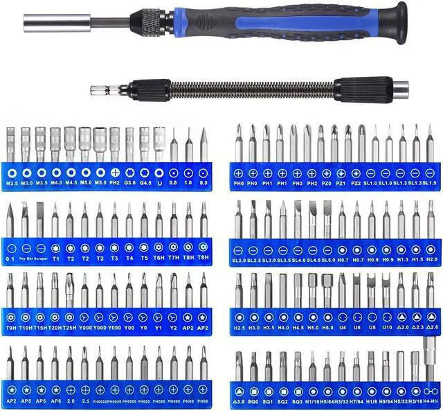 Alt view image 2 of 7 - Precision Screwdriver Set,169-in-1 Screwdriver Set with 144 Bits 1/4 Inch Nut Driver and Anti Static Wrist Strap Home Improvement Tool Electronic Repair Kit for Computer, iPhone, Laptop, PC, PS4, Xbox