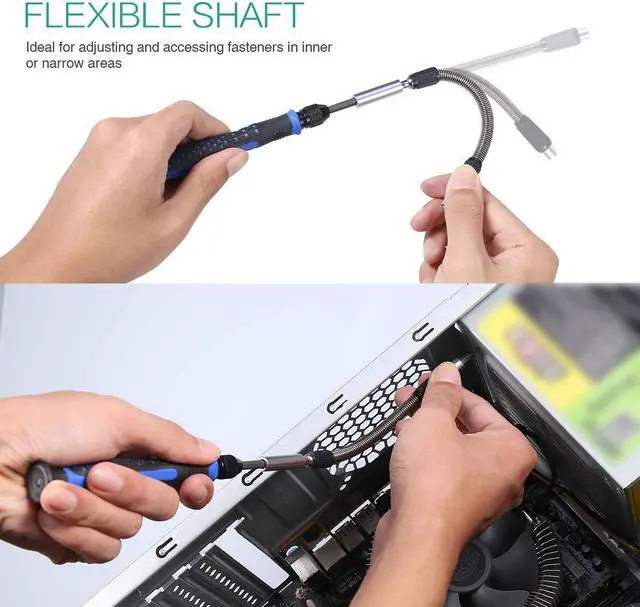 Alt view image 6 of 7 - Precision Screwdriver Set,169-in-1 Screwdriver Set with 144 Bits 1/4 Inch Nut Driver and Anti Static Wrist Strap Home Improvement Tool Electronic Repair Kit for Computer, iPhone, Laptop, PC, PS4, Xbox
