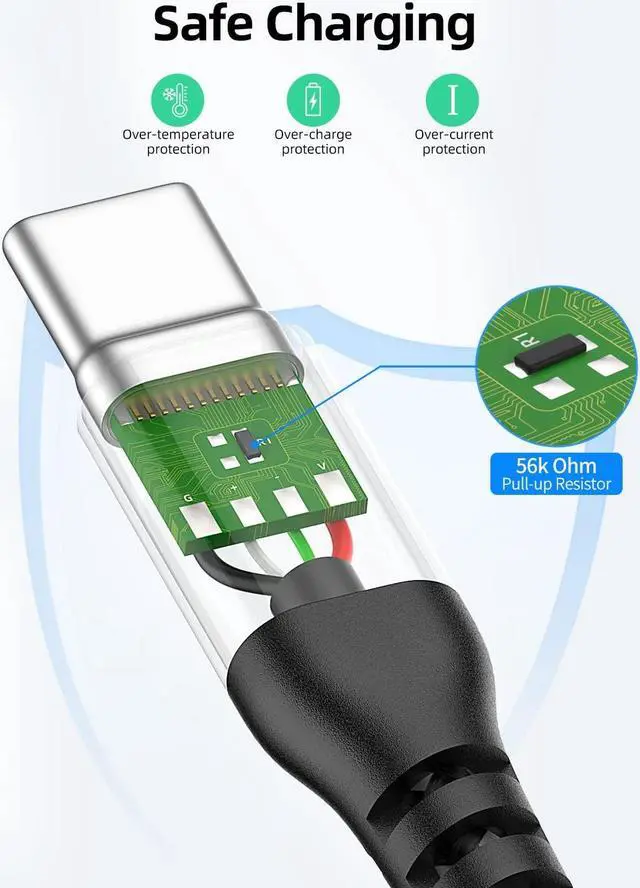 Alt view image 6 of 6 - USB Type C Cable, 3 Pack 6.6ft USB A to USB C Nylon Braid 60W Fast Charging Cord Super Speed Data Sync Transfer Charger Cable Compatible with Galaxy S20 S10 S9, Note 20 10, LG,ONEPLUS iPhone 15/15 Pro
