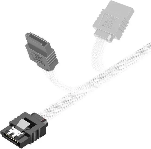 Alt view image 7 of 7 - Bailink 3 PACK SATA Cable SATA III 3 Pack 6Gbps Straight HDD SDD Nylon Braided Cable SATA Data Cable with Locking Latch 19.68 Inch for SATA HDD, SSD, CD Driver, CD Writer, White