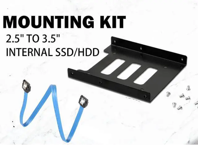 Alt view image 2 of 6 - SSD Mounting Bracket 2.5" to 3.5" Internal SSD/HDD Mounting with 1 PCS 15.7inch SATA III Cable,SSD Bracket SSD Tray Adapter 2.5" to 3.5" HDD SSD Hard Disk Drive Bays Holder Metal Mounting Bracke