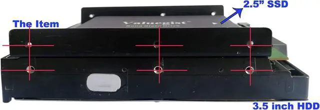 Alt view image 5 of 6 - SSD Mounting Bracket 2.5" to 3.5" Internal SSD/HDD Mounting with 1 PCS 15.7inch SATA III Cable,SSD Bracket SSD Tray Adapter 2.5" to 3.5" HDD SSD Hard Disk Drive Bays Holder Metal Mounting Bracke