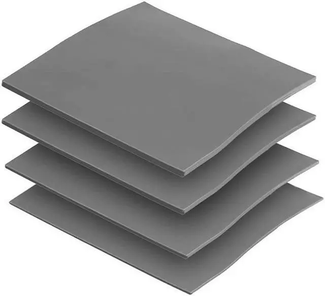 Alt view image 3 of 7 - High Performance 4 Pack Thermal Pad, 100x100mm 0.5mm 1mm 1.5mm 2mm Highly Efficient Thermal Conductivity 6.0 W/mK,Heat Resistant Silicone Thermal Pads for Laptop Heatsink CPU GPU SSD LED Cooler,Gray