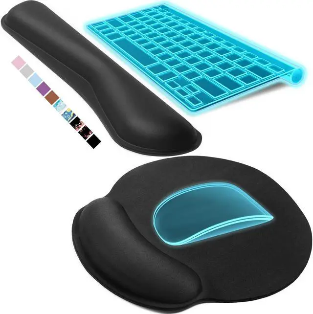 Main image of Ergonomic Mouse Pad with Wrist Rest, Comfortable Keyboard Wrist Rest, Memory Foam Wrist Rest for Computer Keyboard, Mouse Pad Set for Easy Typing & Pain Relief for Office & Home, Black