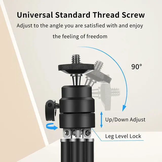 Alt view image 4 of 7 - Lightweight Mini Webcam Tripod for Smartphone, Compatible with Logitech Webcam C920 C922 Small Camera Desk Tripod Mount Cell Phone Holder Table Stand (Black)