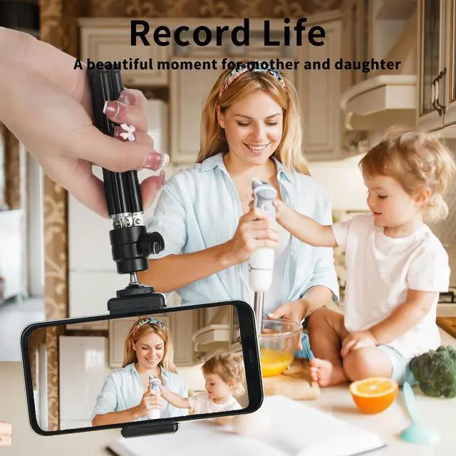 Alt view image 2 of 7 - Lightweight Mini Webcam Tripod for Smartphone, Compatible with Logitech Webcam C920 C922 Small Camera Desk Tripod Mount Cell Phone Holder Table Stand (Black)