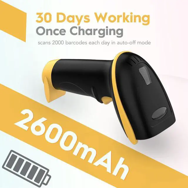 Alt view image 4 of 7 - Bailink Wireless Barcode Scanner 437yd Transmission Distance USB Cordless 1D Laser Automatic Barcode Reader Handhold Bar Code Scanner with USB Receiver for Store, Supermarket, Warehouse