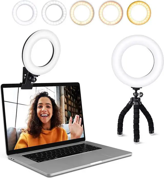 Main image of Video Conference Lighting Kit, Ring Light Clip on Laptop Monitor with 5 Dimmable Color & 5 Brightness Level for Webcam Lighting/Zoom Lighting/Remote Working/Self Broadcasting and Live Streaming, etc
