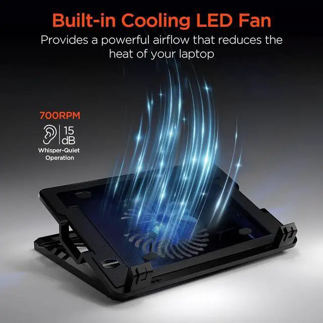Alt view image 4 of 6 - Bailink Gaming Laptop Cooling Pad for 10-18 Inch, Laptop Cooling Pad Stand Built-in 140mm Big Fans with 5 Height Adjustable, Ergonomic Comfortability Notebook Riser all Laptops MacBook Pro Air & More