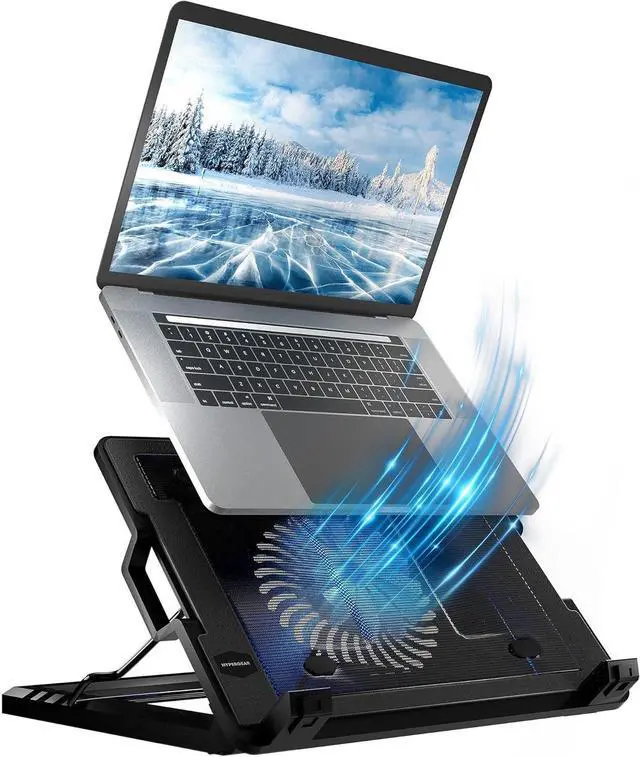 Alt view image 2 of 6 - Bailink Gaming Laptop Cooling Pad for 10-18 Inch, Laptop Cooling Pad Stand Built-in 140mm Big Fans with 5 Height Adjustable, Ergonomic Comfortability Notebook Riser all Laptops MacBook Pro Air & More