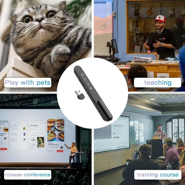 Alt view image 7 of 7 - Bailink Presentation Clicker, Hyperlink Volume Control Wireless Presenter,PPT PowerPoint Clicker, RF 2.4GHz USB Presentation Remote Control PowerPoint Presentation Clicker for Keynote/PPT/Mac/PC