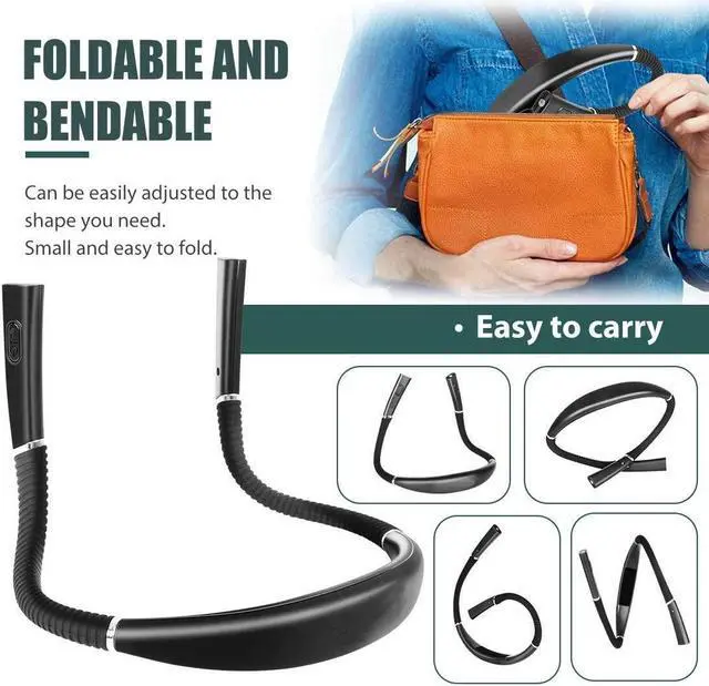 Alt view image 2 of 6 - Bailink 2024 Updated LED Neck Book Light,Hands Free Rechargeable 3 Colors & Stepless Dimming, Flexible Bendable Arms, and Long-Lasting Performance Book Light for Reading in Bed - Black