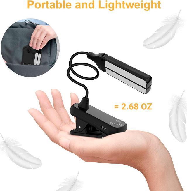 Alt view image 7 of 7 - Bailink LEDs Rechargeable Book Light, 1600K to 6000K, Adjustable Dual Heads, Eye Care Reading Lamp Clip on Book/Desk, Stepless Dimming 24 Modes, Touch Control, Up to 80Hrs, Study, Work, Sleep, Gift