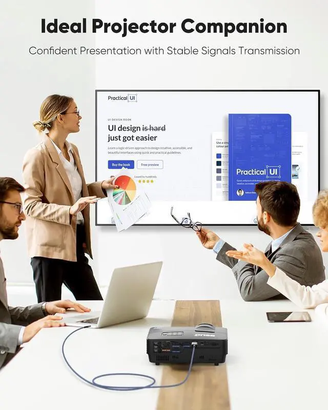 Alt view image 4 of 6 - Bailink USB C to HDMI Cable 6.6ft (4K@60Hz),USB 3.1 Type C to HDMI 2.0 Cord, [Thunderbolt 3/4 Compatible] for iPhone 15 Pro/Max, MacBook Pro/Air 2023, iPad Pro, Surface Book 2, Galaxy S23