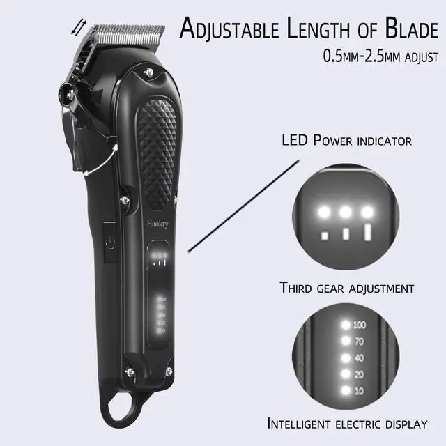 Alt view image 2 of 7 - Bailink Hair Clippers for Men Professional - Cordless&Corded Barber Clippers for Hair Cutting & Grooming, Rechargeable Beard Trimmer