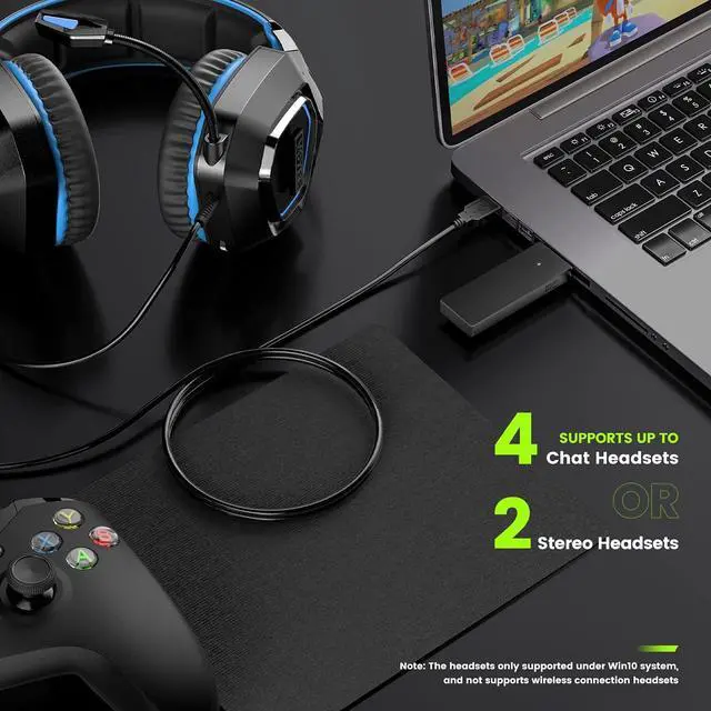 Alt view image 2 of 7 - Bailink Wireless Adapter for Xbox Works for Windows 10 Compatible with Xbox One Controller, Xbox One X, Xbox One S and Elite Series Controller,Connect Up to 8 Controllers