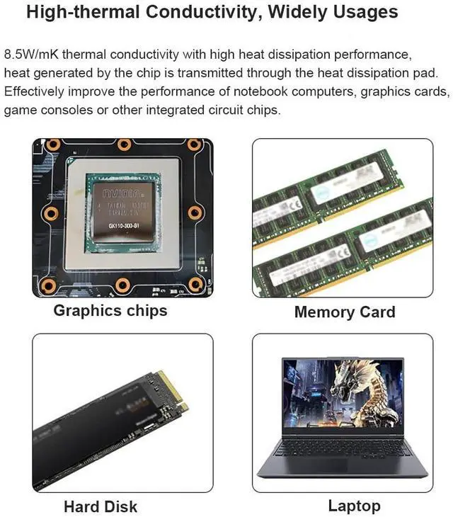 Alt view image 7 of 7 - PTM7950 31x50x0.2mm Phase Change Thermal Pad, Real High Conductive Silicone Grease 8.5W/mK CPU Thermal Paste for PS5 Steam Deck ROG Ally CPU GPU SSD M.2 Laptop