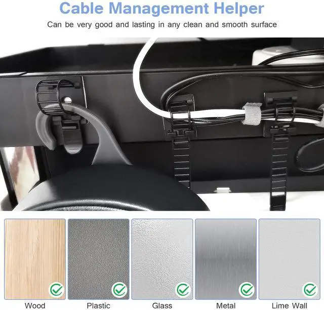 Alt view image 5 of 7 - Bailink 100PCS Adhesive Cable Ties Cable Clips, Self-adhesive Nylon Cable Straps, Adhesive Cable Management Clips for Wire Management (Black-Adhesive Cable Ties)