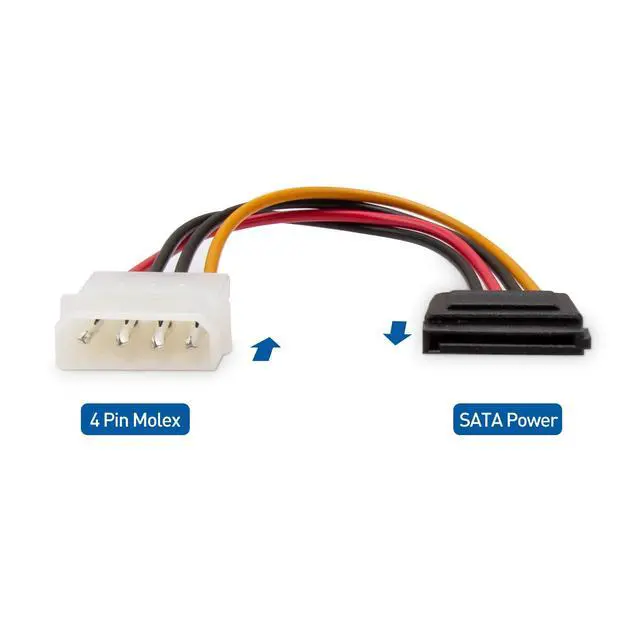 Alt view image 4 of 6 - Bailink Superior Quality 3-Pack 4 Pin Molex to SATA Power Cable (SATA to Molex) - 6 Inches