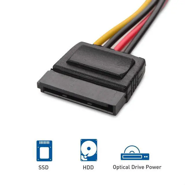 Alt view image 6 of 6 - Bailink Superior Quality 3-Pack 4 Pin Molex to SATA Power Cable (SATA to Molex) - 6 Inches