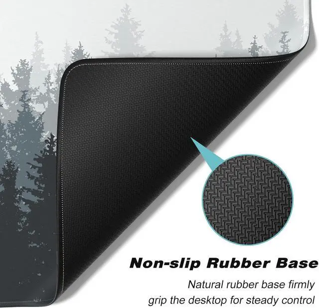 Alt view image 2 of 7 - Bailink Quality Gaming Mouse Mat Forest Background Pattern, Large Mouse Mat Long Extended Mouse Pad Desk Mat Non-Slip Rubber Mice Pads Stitched Edges Thin Pad 31.5 x 11.8 Waterproof Mouse Mat