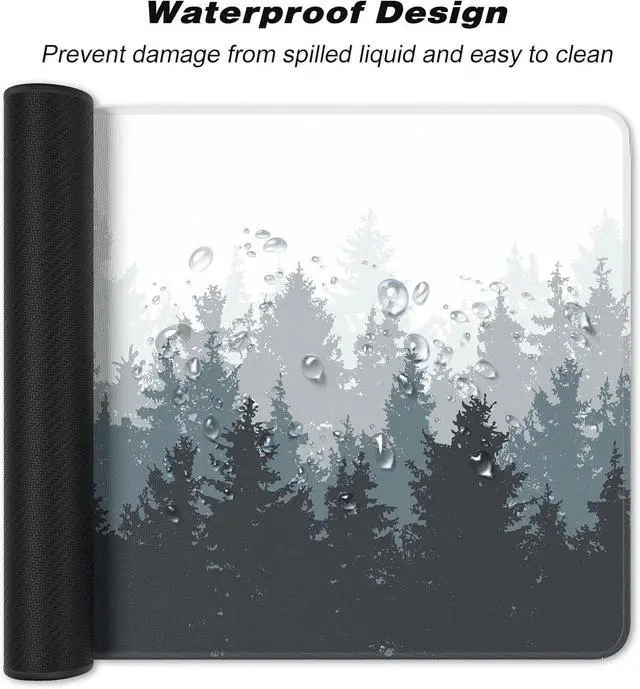 Alt view image 3 of 7 - Bailink Quality Gaming Mouse Mat Forest Background Pattern, Large Mouse Mat Long Extended Mouse Pad Desk Mat Non-Slip Rubber Mice Pads Stitched Edges Thin Pad 31.5 x 11.8 Waterproof Mouse Mat