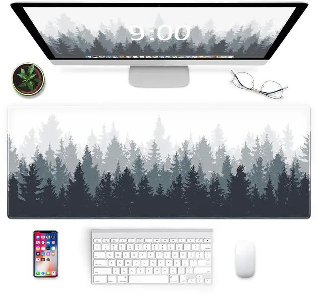 Alt view image 5 of 7 - Bailink Quality Gaming Mouse Mat Forest Background Pattern, Large Mouse Mat Long Extended Mouse Pad Desk Mat Non-Slip Rubber Mice Pads Stitched Edges Thin Pad 31.5 x 11.8 Waterproof Mouse Mat