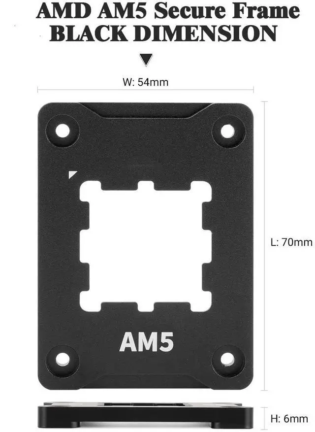 Alt view image 3 of 7 - Bailink AM5 CPU Holder, AM5 Safety Fixed Frame, AM5 Secure Frame, Corrective Anti-Bending Fixing Frame, AM5 Anti-Bending Contact Frame,CPU Cooler Standard,Black