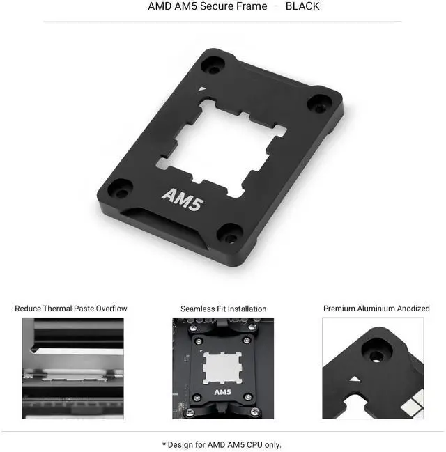 Alt view image 5 of 7 - Bailink AM5 CPU Holder, AM5 Safety Fixed Frame, AM5 Secure Frame, Corrective Anti-Bending Fixing Frame, AM5 Anti-Bending Contact Frame,CPU Cooler Standard,Black