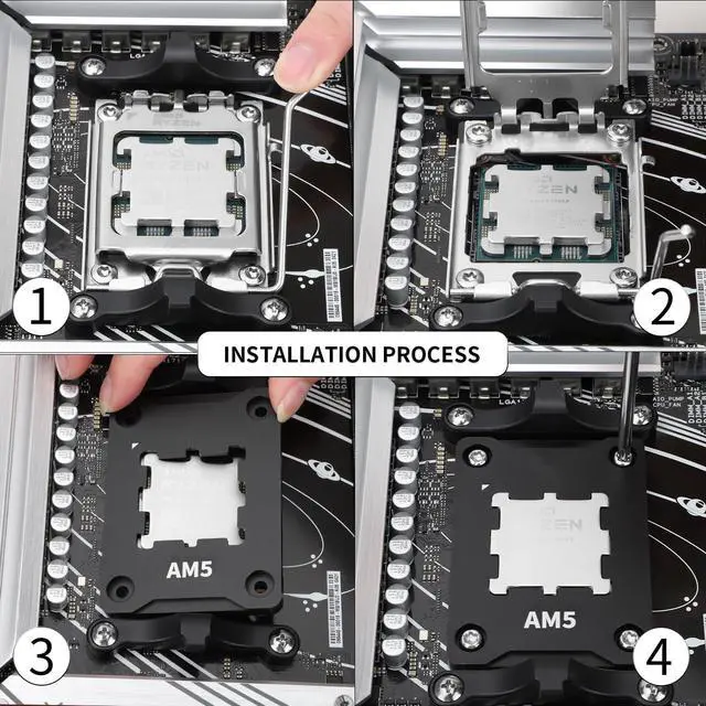 Alt view image 7 of 7 - Bailink AM5 CPU Holder, AM5 Safety Fixed Frame, AM5 Secure Frame, Corrective Anti-Bending Fixing Frame, AM5 Anti-Bending Contact Frame,CPU Cooler Standard,Black