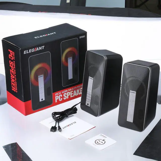 Alt view image 7 of 7 - High Performance Computer Speakers, 10W Wired and Bluetooth 5.0 Speaker with Enhanced Stereo Bass Colorful LED Light, Dual-Channel Multimedia Speakers for PC Desktop Laptop Tablet Smartphones MP4 MP3