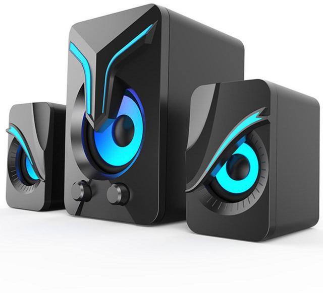 Alt view image 2 of 7 - High Performan Computer Speaker, Mini PC Speakers with Subwoofer, 2.1 Desktop Speaker with RGB Lights, USB Powered, Stereo Sound, Gaming Speaker with 3.5mm Aux Cable for Monitor/Laptop/Tablet