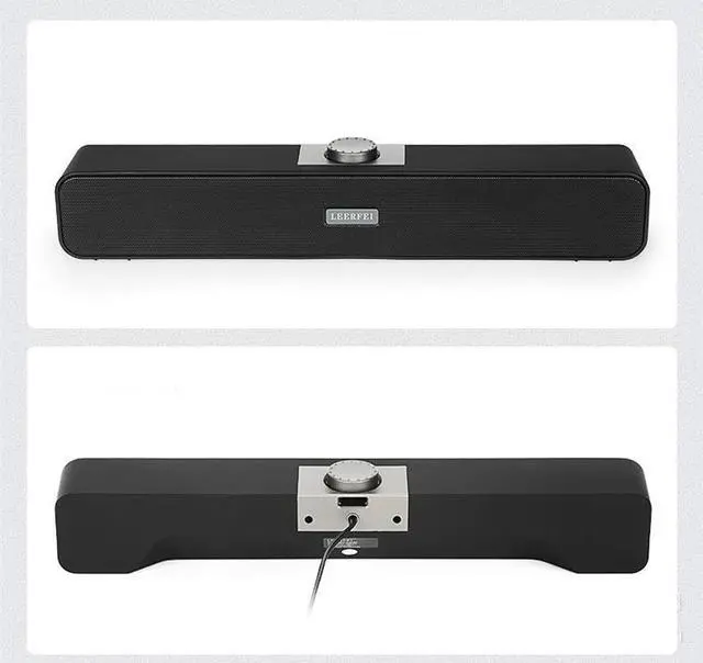 Alt view image 7 of 7 - Computer Speakers with 3.5 mm Aux, Small PC Speakers Powered by USB, Wired USB Desktop Speaker, USB Soundbar for Monitor, Mini Stereo Speaker for PC, Tablets, Laptop, Tablets, Xbox, Plug and Play