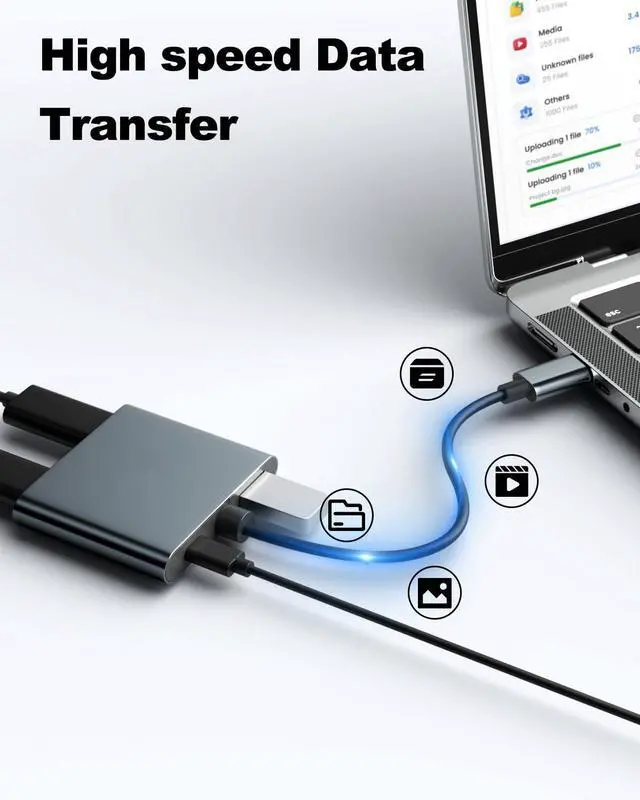 Alt view image 5 of 7 - USB C to Dual HDMI Adapter 4K@30Hz, Bailink USB C Hub Multiport Adapter with 2xHDMI, USB 3.0, 100W PD, Support USB C to HDMI Splitter Extended Display for MacBook Pro (MST is not Supported on MacOS)