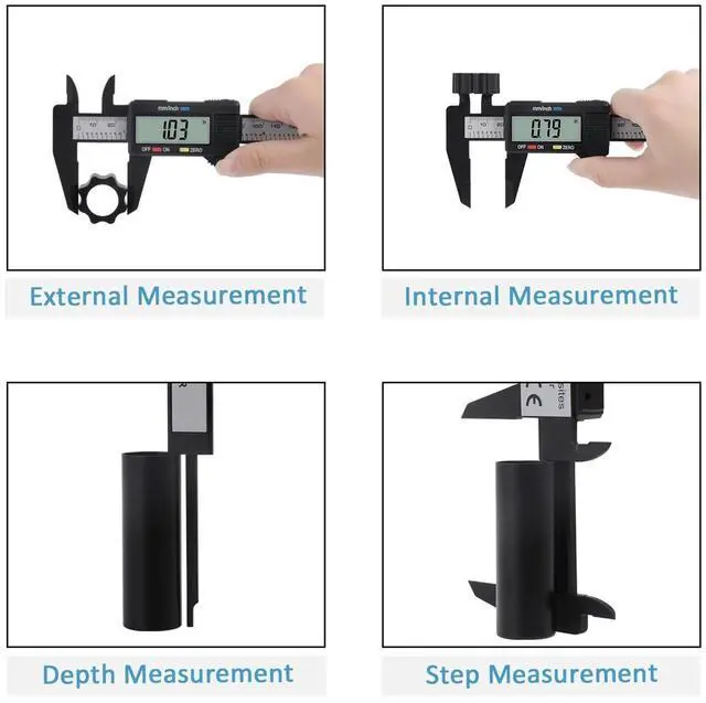 Alt view image 6 of 7 - Bailink Upgraded Digital Caliper, 0-6 inches Caliper with Large LCD Screen, Auto - Off Feature, Inch and Millimeter Conversion Measuring Tool, Perfect for Household/DIY Measurment, etc