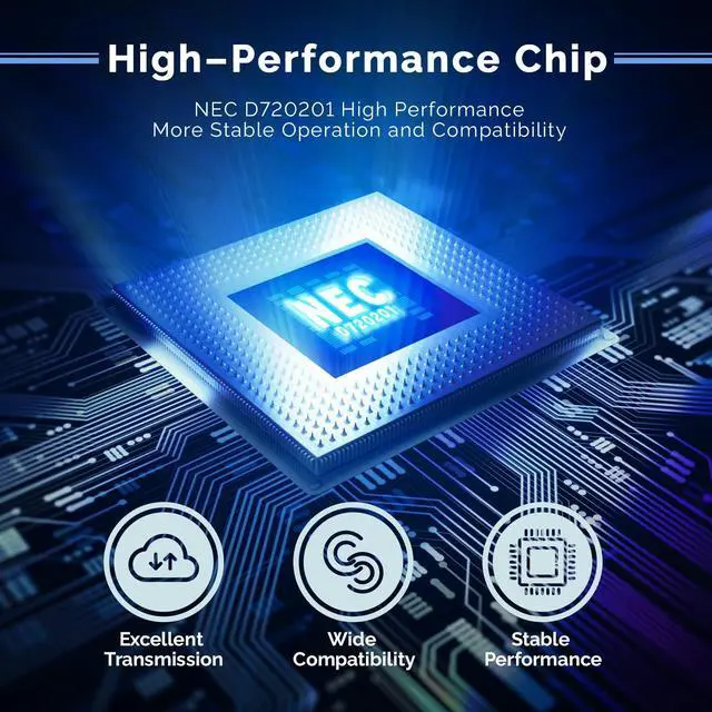 Alt view image 5 of 7 - Bailink High Performance PCIE USB 3.0 Card 7 Ports PCI Expree to USB Expansion Card Super Speed 5Gbps PCI-e USB3 Hub Controller Adapter for Windows 11/10/8/7/XP/Vista