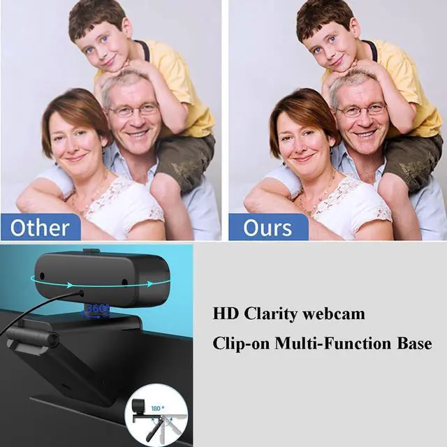 Alt view image 3 of 7 - Bailink High Performance Webcam 1080P with Microphone & Privacy Cover for PC/Laptop, USB Computer Camera Plug & Play with Auto Light Correction for Video Calls, Live Streaming Gaming & Online Meetings