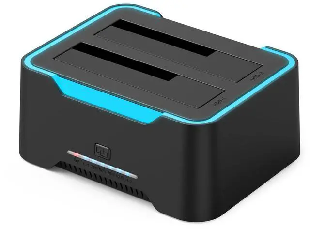 Main image of High Performance RGB SATA to USB 3.0 Hard Drive Docking Station with Offline Clone, USB 3.0 to SATA I/II/III Dual Bay External SSD/HDD Dock for 2.5/3.5 SATA HDD/SSD, With UASP,Hard Drive Duplicator