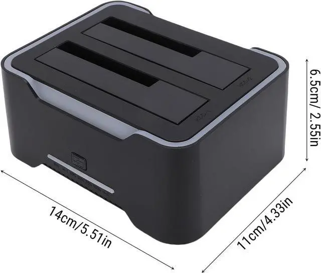 Alt view image 7 of 7 - RGB External Hard Drive Docking Station, Hard Drive Dock for 2.5 and 3.5 inch SATA HDD SSD, HDD Docking Station with Dual Bay, USB 3.0 Hard Drive Reader, with Duplicator & Offline Clone and UASP