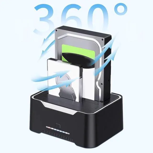 Alt view image 5 of 7 - RGB External Hard Drive Docking Station, Hard Drive Dock for 2.5 and 3.5 inch SATA HDD SSD, HDD Docking Station with Dual Bay, USB 3.0 Hard Drive Reader, with Duplicator & Offline Clone and UASP