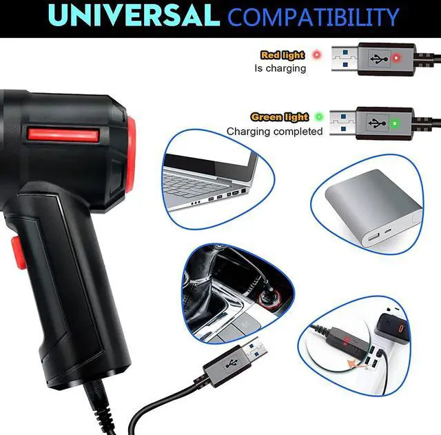 Alt view image 6 of 7 - Compressed Air Duster & Computer Vacuum Keyboard Cleaner 3-in-1, New Generation Canned Air Spray, Energy-Efficient Portable Electric Air Can, Cordless Blower Computer Cleaning Kit