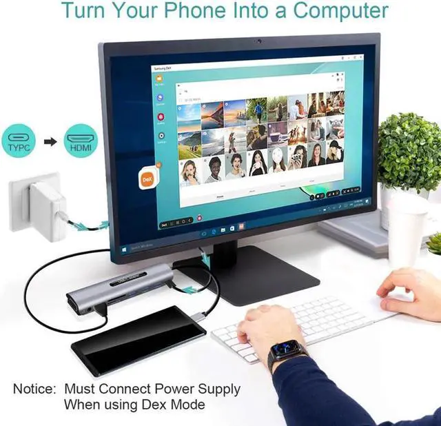 Alt view image 4 of 7 - WIILGN 9 in 1 Multiport USB C Hub, MacBook Adapter Dongle, USB 3.0 4K HDMI Type-C to VGA, 3.5mm Audio TF Card Reader Splitter, Dock PD Charger Hubs