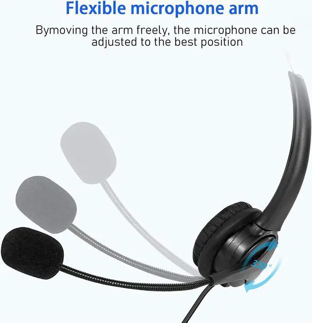 Alt view image 5 of 8 - WIILGN 103U Computer Headset with Microphone Noise Cancelling, USB Wired Binaural Headset, Boom Mic Mute Button Call Center Headphone, Foldable Business Headset for Webinar Phone Sales